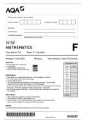 AQA GCSE MATHEMATICS PAPER 2F QUESTION PAPER FOUNDATION TIER ( 8300/2F  : Calculator)