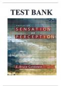 Test Bank for Sensation and Perception, 9th Edition