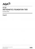 aqa gcse Mathematics 8300/1F Written (non-calculator) insert  May 2024