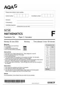 aqa gcse Mathematics 8300/3F Written (calculator) questions  June 2024