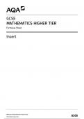 aqa gcse Mathematics 8300/3H Written (calculator) insert  June 2024