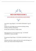 MCN 354 PEDS EXAM 1 WITH GUARANTEED ACCURATE ANSWERS