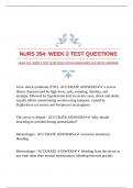 NURS 354: WEEK 2 TEST QUESTIONS WITH GUARANTEED ACCURATE ANSWERS