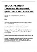 EBOLC PL Block Doctrine Homework questions and answers already passed.