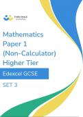 Edexcel set 3 higher gcse math paper 1 2024