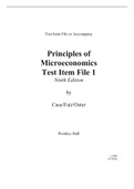 Test Item File to Accompany Principles of Microeconomics Test Item File 1 Ninth Edition by Case/Fair/Oster Prentice Hall