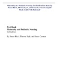  Maternity and Pediatric Nursing 3rd Edition Test Bank By Susan Ricci, Theresa Kyle, and Susan Carman Complete Study Guide with Rationale