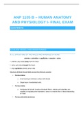 ANP 1105 B – HUMAN ANATOMY AND PHYSIOLOGY I- FINAL EXAM