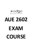 AUE2602 EXAM PACK with solutions