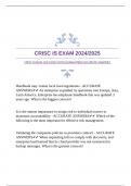 CRISC IS EXAM 2024/2025 WITH GUARANTEED ACCURATE ANSWERS 