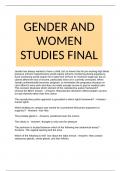 GENDER AND WOMEN STUDIES FINAL