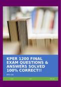 KPER 1200 FINAL EXAM QUESTIONS & ANSWERS SOLVED 100% CORRECT!!