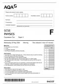 AQA GCSE PHYSICS PAPER 1F QUESTION PAPER 2024 (8463/1F :Foundation Tier) 