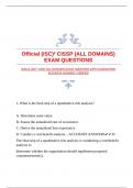 Official (ISC)² CISSP (ALL DOMAINS) EXAM QUESTIONS WITH GUARANTEED ACCURATE ANSWERS |VERIFIED