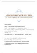 LEAN SIX SIGMA WHITE BELT TEST WITH GUARANTEED ACCURATE ANSWERS