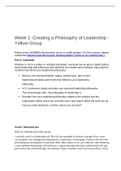 NR 534 Week 1 Discussion; Creating a Philosophy of Leadership; Part 1 Individual