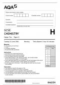 AQA GCSE CHEMISTRY PAPER 2H QUESTION PAPER 2024 ( 8462/2H : Higher Tier)