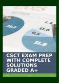 CSCT EXAM PREP WITH COMPLETE SOLUTIONS GRADED A+