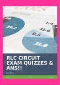 RLC CIRCUIT EXAM QUIZZES & ANS!!