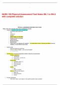 NURS 190 Physical Assessment Final Notes Wk 1 to Wk 8 with complete solution