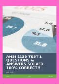 ANSI 2233 TEST 1 QUESTIONS & ANSWERS SOLVED 100% CORRECT!!