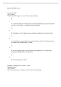 BIO 251 UNIT EXAM 1 Part 2 solved questions 100%