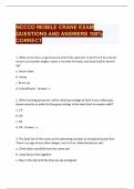 NCCCO MOBILE CRANE EXAM QUESTIONS AND ANSWERS 100% CORRECT