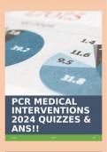 PCR MEDICAL INTERVENTIONS 2024 QUIZZES & ANS!!