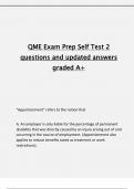 QME Exam Prep Self Test 2 questions and updated answers graded A+