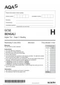 AQA GCSE Bengali 8638 RH  package  bundle  Bengali June 2024