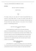 COUN5238 u9a1  Role of Counselor in Emergency.doc  Running head: COUNSELOR ROLE IN EMERGENCY TEAMS                                             1  COUN5238  Role of the Counselor in Crisis Response  Capella University  Abstract  For  this paper,  clinician