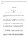 BUS FPX4043    Assessment6.docx  BUS-FP4043  FMLA, COBRA, HIPAA, and ERISA Capella University  FMLA, COBRA, HIPAA, & ERISA  The Family and Medical Leave Act (FMLA) is a guarantee of leave for an employee which requires time off for medical and family rela