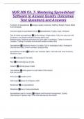 NUR 309 Ch. 7- Mastering Spreadsheet Software to Assess Quality Outcomes Test Questions and Answers