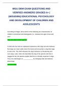 WGU D094 EXAM QUESTIONS AND VERIFIED ANSWERS GRADED A+ | (WGUD094) EDUCATIONAL PSYCHOLOGY AND DEVELOPMENT OF CHILDREN AND ADOLESCENTS