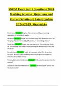 SNCOA Exam test 1 Questions 2024 Marking Scheme | Questions and Correct Solutions | Latest Update 2024/2025 | Graded A+