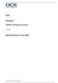 OCR  GCE A LEVEL BIOLOGY A PAPER 1 JUNE 2024 MARK SCHEME (H420-01)  Biological processes