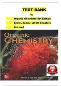 TEST BANK for Organic Chemistry 6th Edition By Janice Smith, Verified Chapters 1 - 29, Complete Newest Version