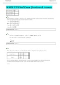 MATH 170 Final Exam Questions & Answers Graded A