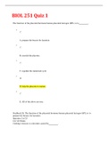 BIOL 251 Quiz 1 (GRADED A+) Questions and Answer solutions. American Public University