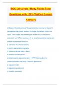 BOC Urinalysis / Body Fluids Exam Questions with 100% Verified Correct Answers