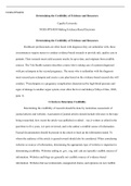 NHS FPX4030    Assessment2 2.docx  NURS-FPX4030  Determining the Credibility of Evidence and Resources  Capella University  NURS-FPX4030 Making Evidence-Based Decisions  Determining the Credibility of Evidence and Resources  Healthcare professionals are o