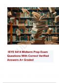  ISYE 6414 Midterm Prep Exam Questions With Correct Verified Answers A+ Graded