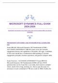 MICROSOFT DYNAMICS FULL EXAM 2024.2025 WITH GUARANTEED ACCURATE ANSWERS 