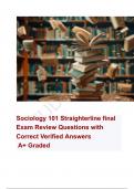 Soc 101 Straighter Line Exam Questions With Correct Answers