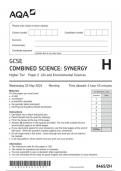 AQA GCSE Combined Science Synergy 8465 2H question paper CombinedScienceSynergy  22May 2024