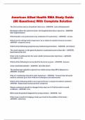 American Allied Health RMA Study Guide (86 Questions) With Complete Solution