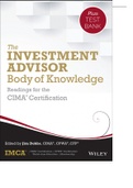 The Investment Advisor Body of Knowledge + Test Bank Readings for the CIMA Certification by IMCA