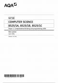 AQA GCSE COMPUTER SCIENCE MARK SCHEME PAPER 1 2024 (8525/1A,8525/1B,8525/1C:Computational thinking and Programming skills)