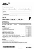 AQA GCSE Combined Science Trilogy 8464 P 1F question paper CombinedScienceTrilogy  22May 2024