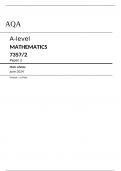 AQA  A-level MATHEMATICS 7357/2 Paper 2 Mark scheme June 2024